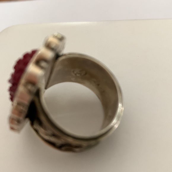 Mars & Valentine Echo of the Dreamer Maroon Gemstone surrounded by Crystals SS - Picture 5 of 6